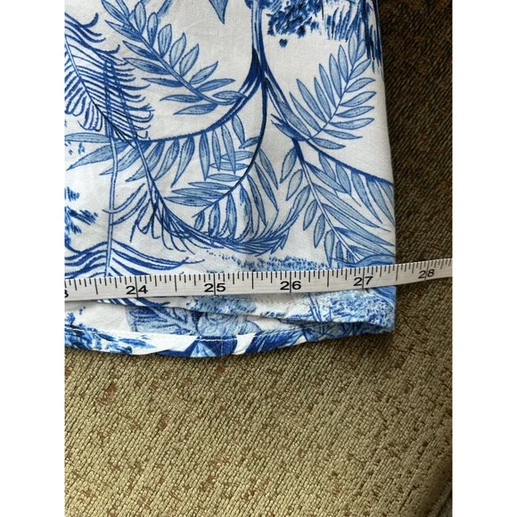 Baltic Born Byron Blue White Tropical Resort Wear Wide Leg Tie Front Jumpsuit XL - Picture 13 of 14